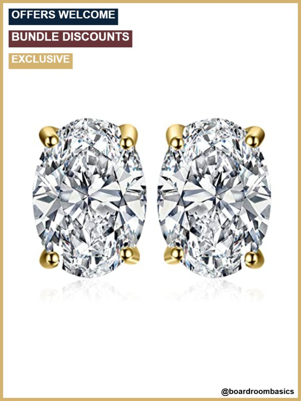 Oval Cut Moissanite Solitaire Stud Earrings 925 Sterling Silver 14k Gold Plated